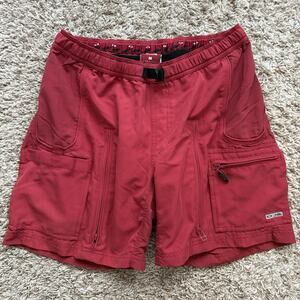 Vintage Oakley Y2K Utility Tactical Red Cargo Shorts Baggy Mens Size M 7” Inseam